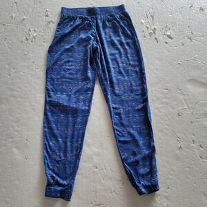 Hollister Womens Pull-on Casual Lounge Slacks Pants Sz M Medium Patterned Blue